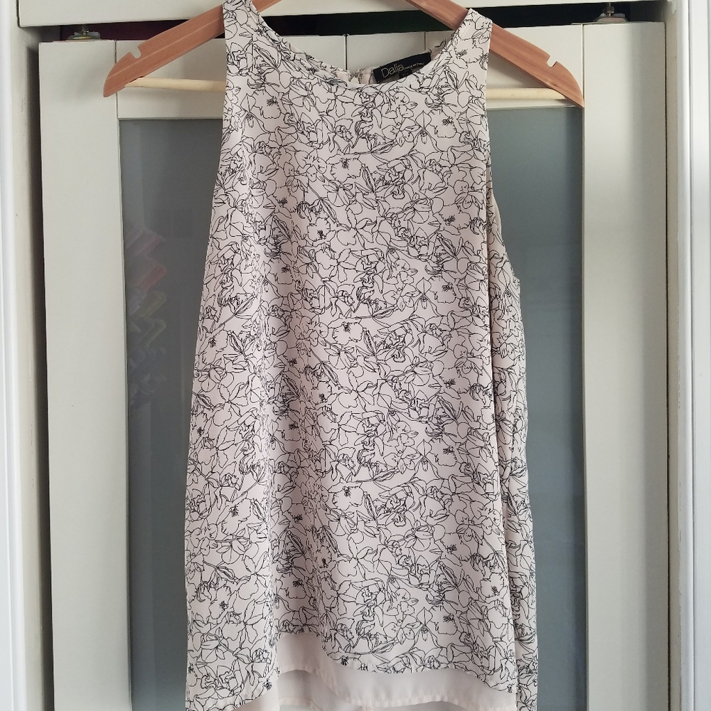 Black and Cream Floral Outline Shirt